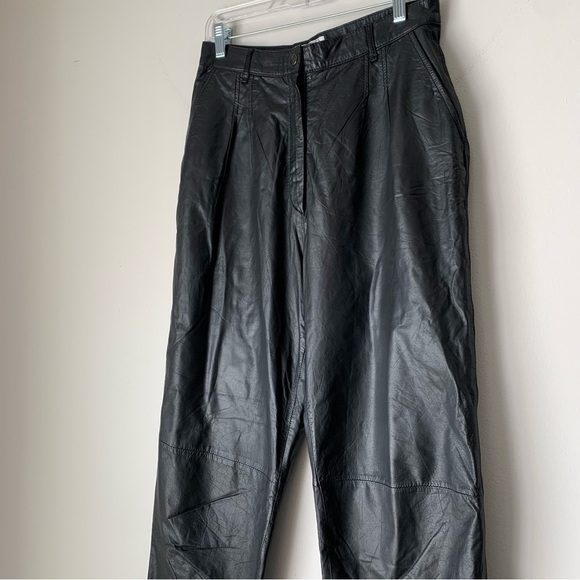 LA Vogue 100% Genuine Leather Pants Black Size 14 Vintage - Picture 4 of 14